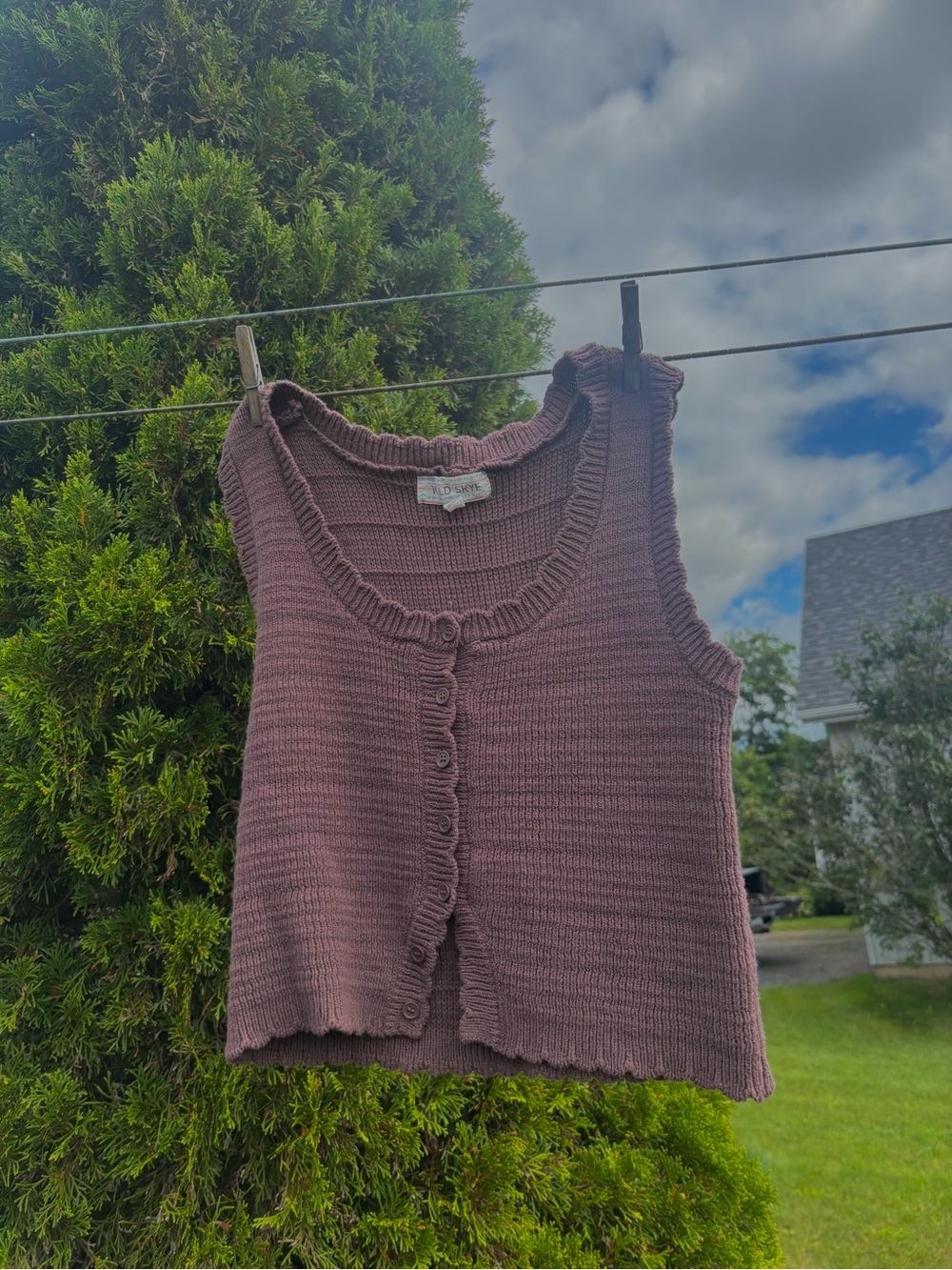 Vintage Knit Button Top